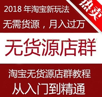 2018淘宝无货源店群新玩法视频教程 精细化管理软件运营培训课程