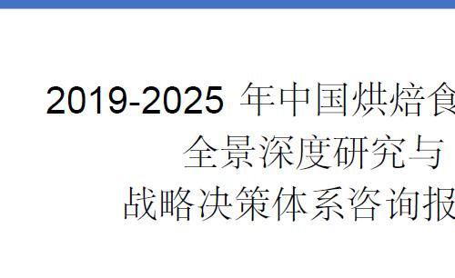 2019-2025年中国烘焙食品行业全景深度研究与战略决策体系咨询报告